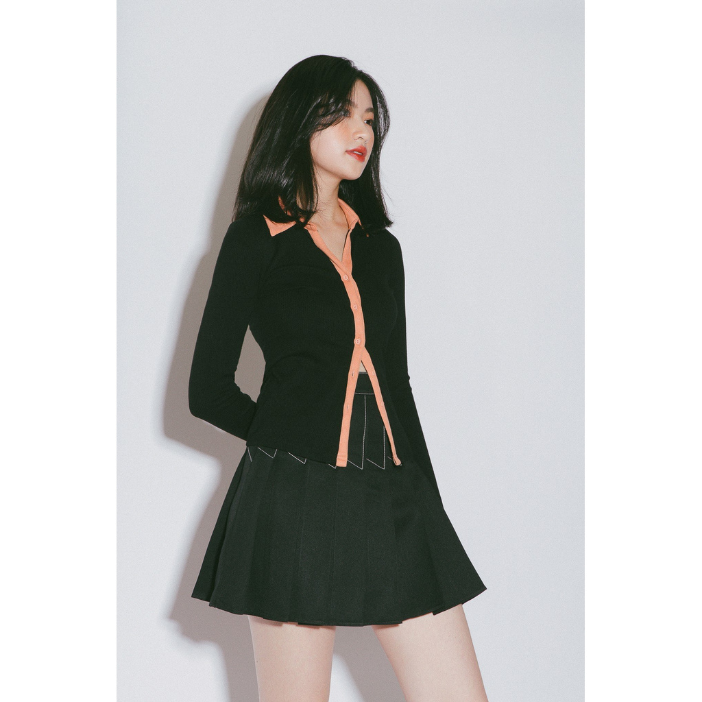 Chân váy ngắn xếp li màu đen | BigBuy360 - bigbuy360.vn