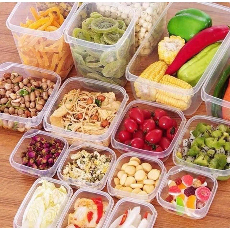 Bộ Hộp Nhưa 17 Chi Tiết Đựng Thực Phẩm Để Tủ Lạnh