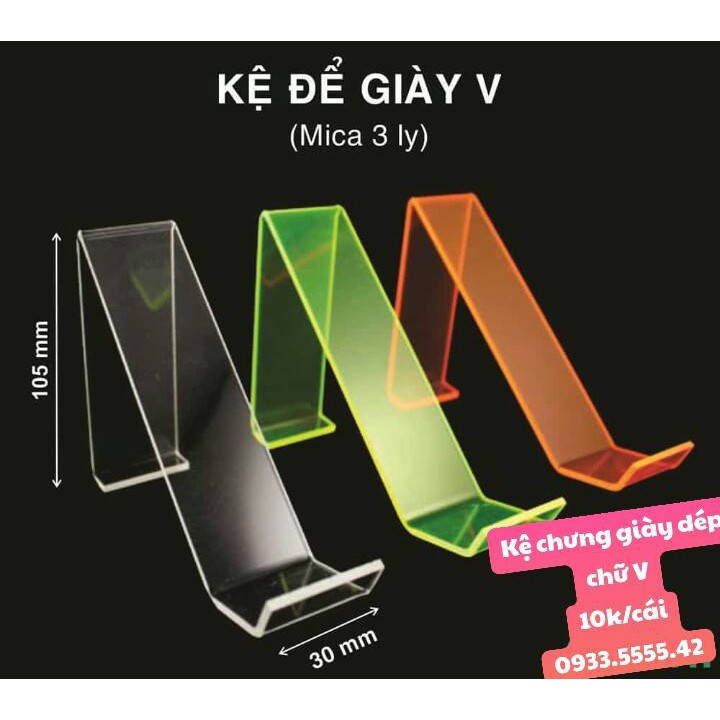 Combo 10 Kệ Đế Mica+lồng lót giày [FREE SHIP-RẺ]  Trưng Bày Giày/Dép Kiểu Chữ V