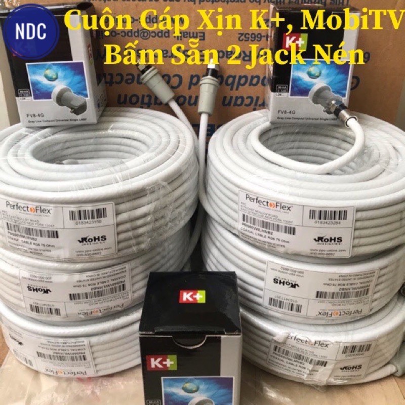 ✭ Cuộn dây cáp TV xịn K+ l VTC l AVG - 20m❀