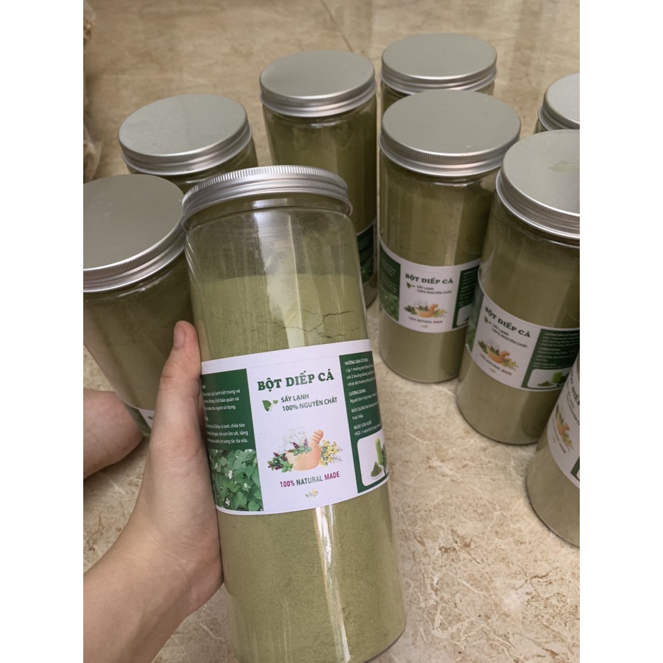 Bột diếp cá (hộp 500g), bột rau diếp cá uống, bột rau diếp cá đắp mặt, dùng cho người táo bón, mụn nhọt, tắc tia sữa