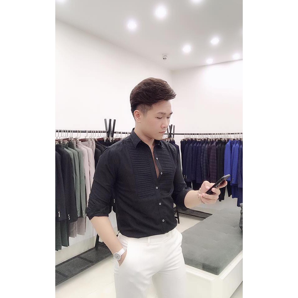 DUY SHOP SƠ MI CAO CẤP 004 ĐEN RẤT ĐẸP VÀ LỊCH SỰ