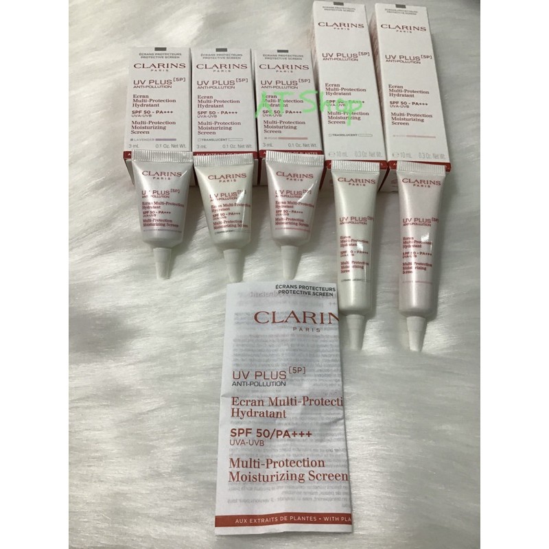 Kem chống nắng Clarins 10ml(hồng-trắng-tím) mẫu mới 2021