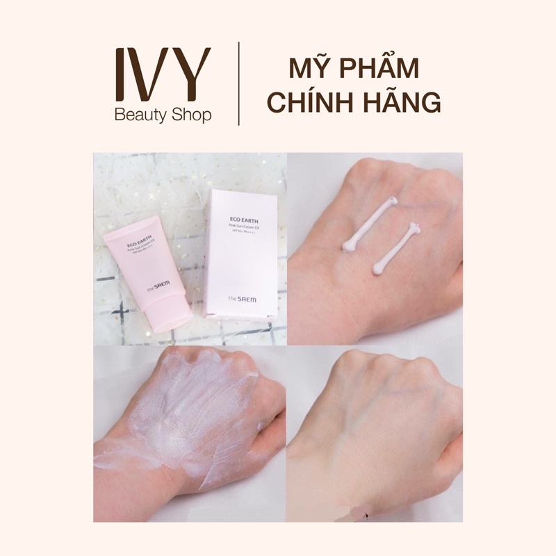 Kem Chống Nắng The Saem Eco Earth Pink Sun Cream SPF50+ PA+++