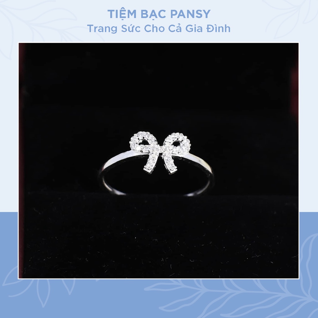 Nhẫn bạc nữ PANSY hình chiếc nơ đính đá xinh xắn - Nhẫn nữ bạc ta 925 tiểu thư