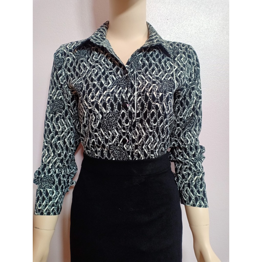 Áo sơ mi nữ họa tiết( ảnh thật)