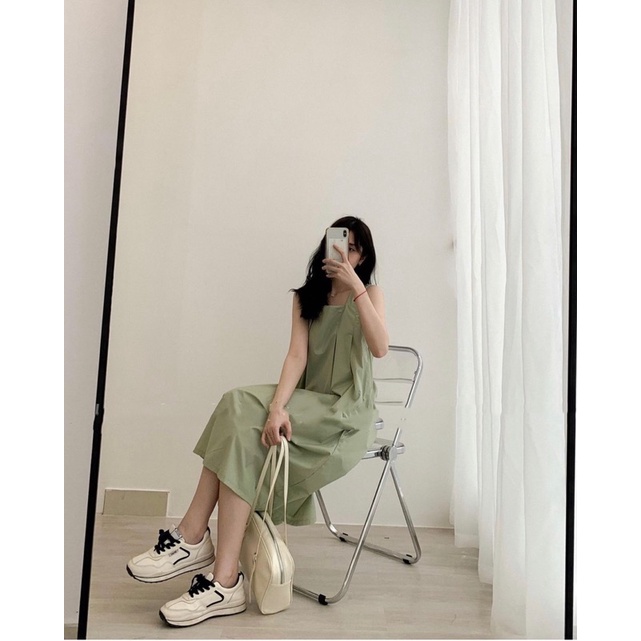 Đầm , váy hai dây bản to chéo lưng dáng dài đi biển cực xinh , váy maxi đi biển màu xanh min hót nhất năm by YANSOO -sẵn | BigBuy360 - bigbuy360.vn