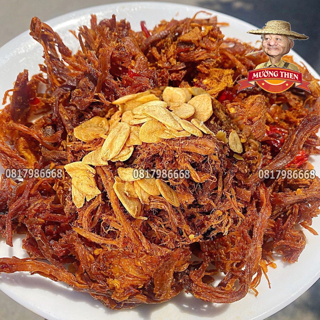 Khô Heo Cháy Tỏi Ớt Vị Đậm Đà Mường Then, Thịt Heo Khô Chiên Tỏi Ớt Giòn Dụm