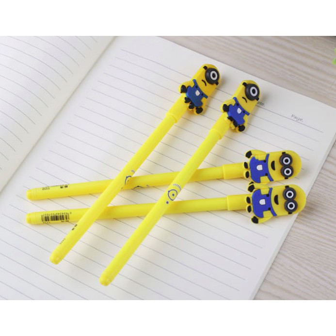 Bút bi mực nước cute hình Minion Siêu quậy mực đen ngòi 0.5mm BMBooks