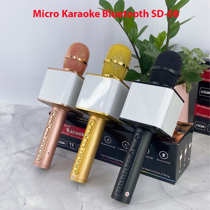 Micro Karaoke Bluetooth SDRD SD-17 Mic cầm tay không dây Loại 1 Âm Thanh Chuẩn, Hát Hay (SDRD SD17) FREE SHIP