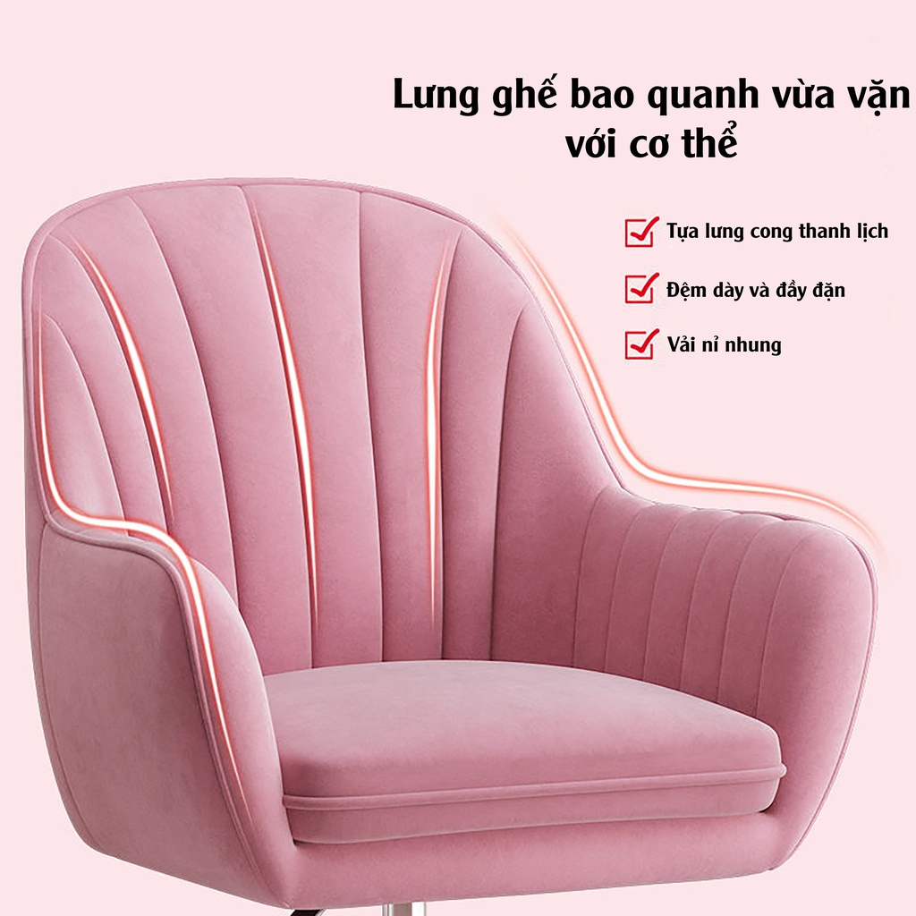 Ghế Trang Điểm Makeup Chuyên Nghiệp, Ghế Xoay Văn Phòng Học Tập Làm Việc Có Điều Chỉnh Cao Thấp Bánh Xe