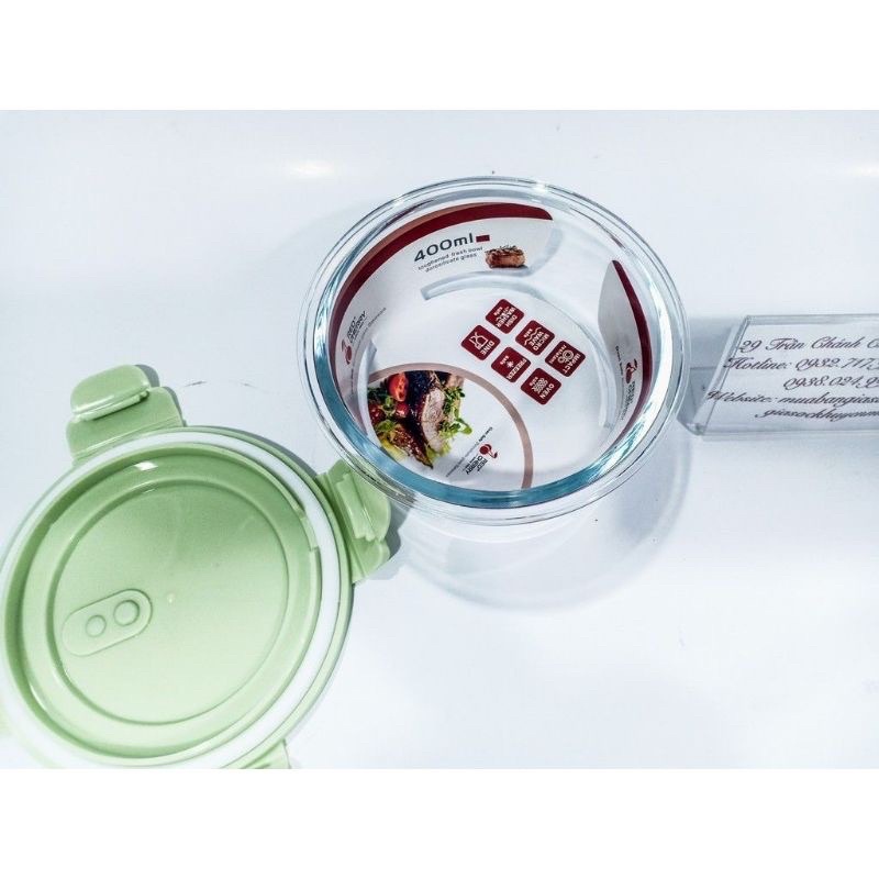 Set 3 Hộp Thuỷ Tinh Chịu Nhiệt Tròn 620ml