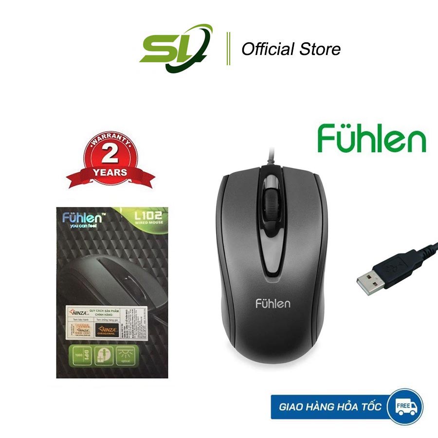Chuột có dây Fuhlen L102 | Chuột dây PC độ nhạy cao lên tới 1000dpi | Hàng chính hãng BH 24 tháng