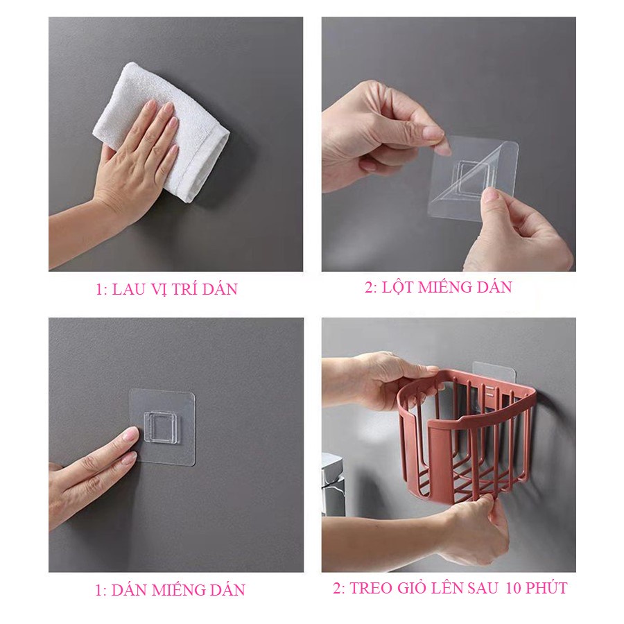 Giỏ đựng đồ đa năng giấy vệ sinh dán tường cực tiện dụng