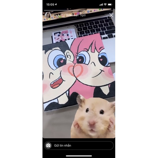 Tranh Số Hoá Tô Màu Cho cặp đôi - Tranh decor bàn học 20*20