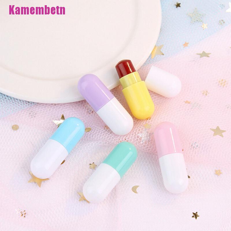 Set 5 Thỏi Son Sáp Kamembetn Hình Viên Con Nhộng Nhỏ Nhắn Dưỡng Ẩm Môi Chống Nước Chống Dính Cốc