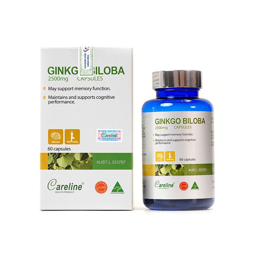 Viên Uống Cải Thiện Trí Não CARELINE Ginkgo Biloba 2500mg 60 Viên