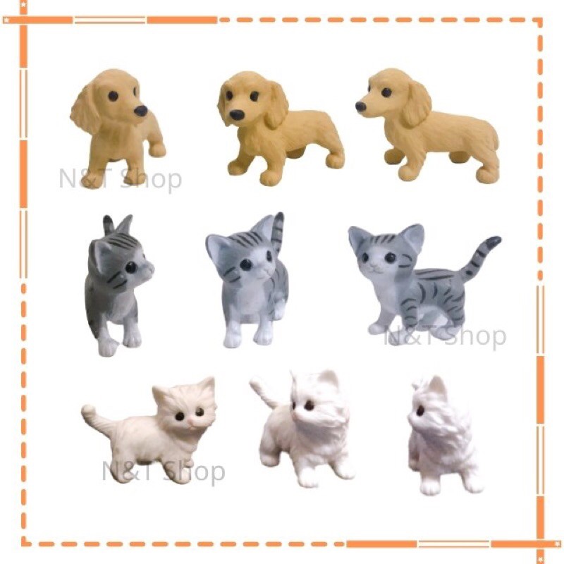 [Mua 4 Tặng 1] Mô Hình Thú Cưng Spa Petshop Mini, Chăm Sóc Vật Nuôi, Set 4 Nhân Vật