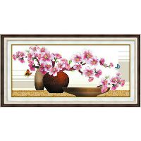 Tranh đính đá bình hoa df2495 kích thước :75×37cm