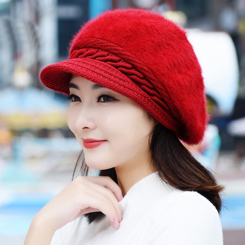 [HÀNG XỊN] Mũ len nón len lông xù mũi kết A060