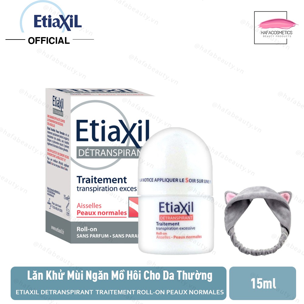 Lăn khử mùi ngăn ngừa mồ hôi cho da thường Etiaxil 15ml (Màu đỏ) + Tặng 1 băng đô tai mèo ( màu ngẫu nhiên)