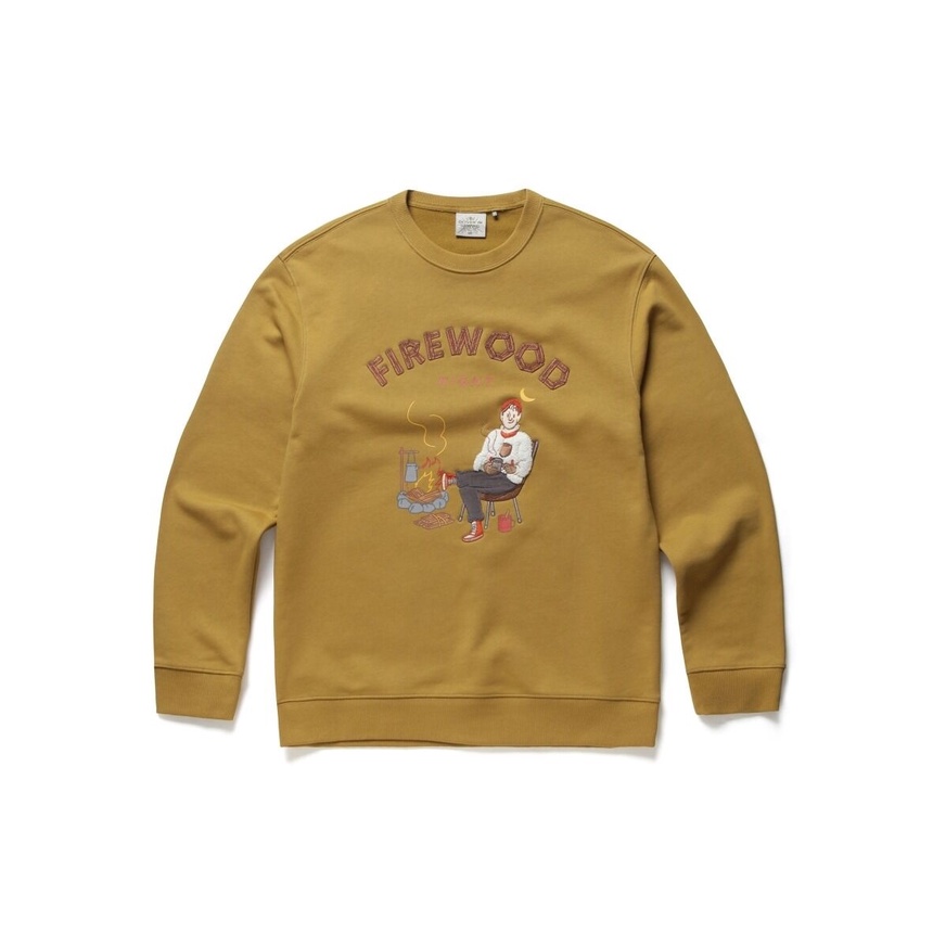 Áo sweater nỉ unisex tay dài cổ bo OLZEN Oliver in campnic Hàn Quốc - P:B