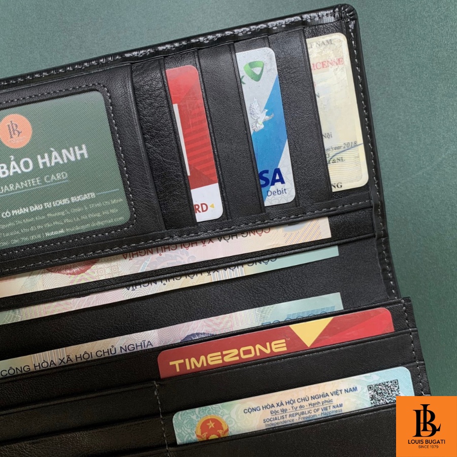 Ví nam cầm tay LOUIS BUGATI VMP02 da bò cao cấp
