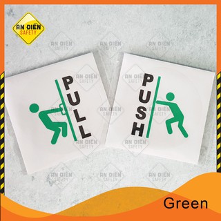Bộ 2 Sticker Decal Push Pull dán cửa kính dành cho các shop