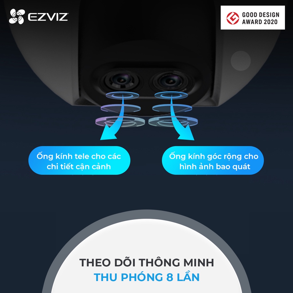 [MUA 2 TẶNG 1 QUÀ EZVIZ] Camera EZVIZ C8PF ngoài trời 2MP,Xoay 360 độ Zoom quang 8X , công nghệ thông minh AI