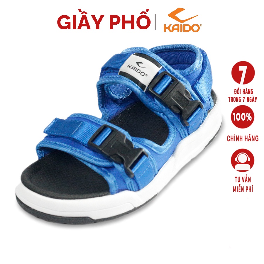 Dép sandal quai hậu Kaido Nam Nữ màu xanh KD6201, Đế cao su chống trơn trượt, Bảo hành 12 tháng