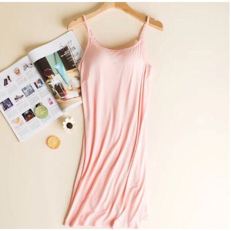 Váy ngủ 2 dây có đệm ngực (chất thun lạnh cực mát)_V01