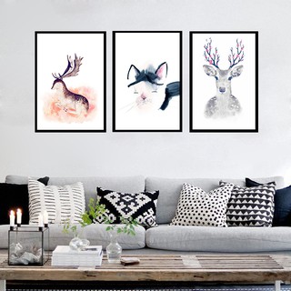 Bộ 3 tranh canvas treo tường cartoon art
