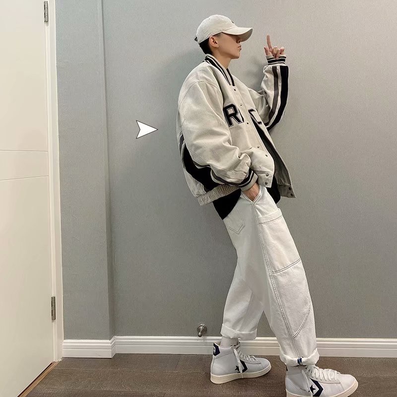 Áo  khoác bóng chày dáng rộng thời trang mới năm  dành cho nam áo khoác đôi simple hàn quốc bigsize from rộng dây kéo hoodie  unisex thời trang hàn quốc