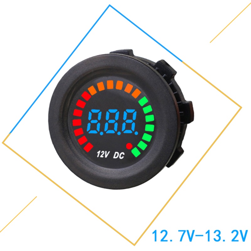Vôn Kế LED Hình Tròn Kỹ Thuật Số Chống Thấm Nước Tiện Dụng Cho Xe Hơi /