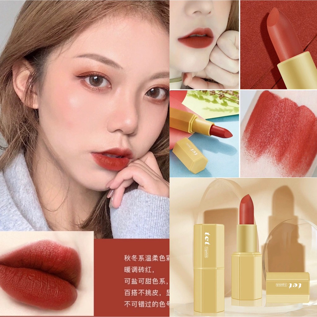 Bộ mỹ phẩm TET 4 trong 1 gồm son môi + kem BB + bông mút + phấn phủ dạng bột | BigBuy360 - bigbuy360.vn