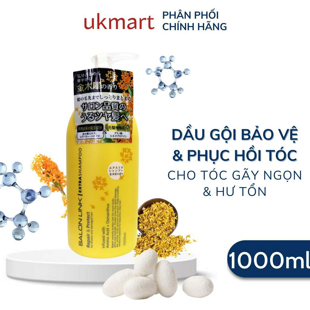 Bộ Dầu Gội Xả Siêu Dưỡng Phục Hồi Tóc Hư Tổn Salon Link Chứa Chiết Xuất Hoa Mộc Vàng Nhật Bản 1000ml