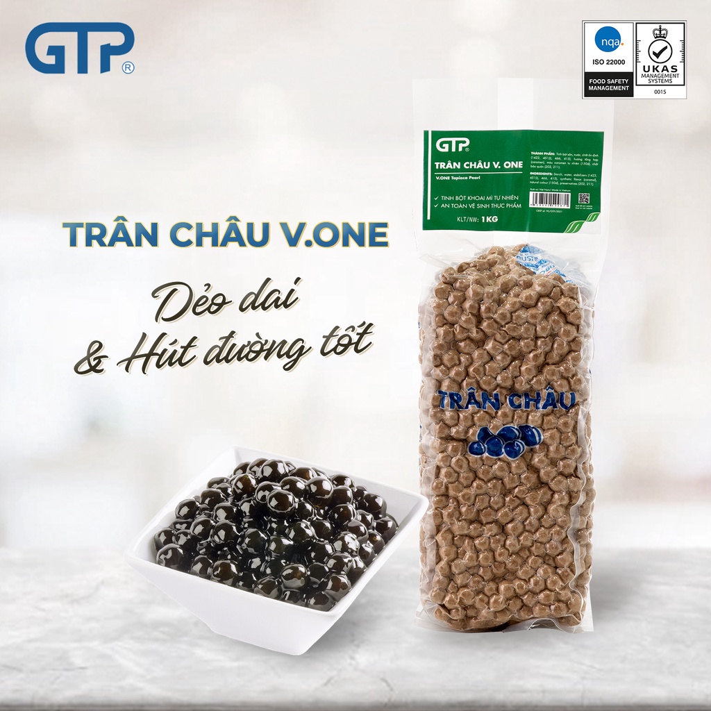 Trân châu cà phê V.one nguyên liệu trà sữa trân châu topping chè trà sữa hạt trân châu sống (1kg)