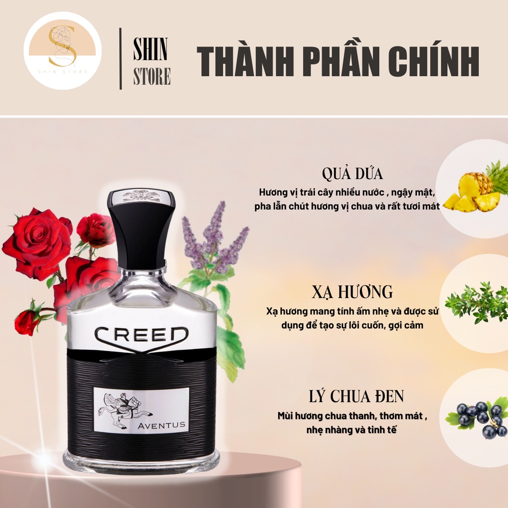 Nước hoa nam Creed Aventus nồng độ EDP dung tích 125ml mạnh mẽ đầy cuốn hút - Dầu thơm nam lưu hương lâu - Shin Shop
