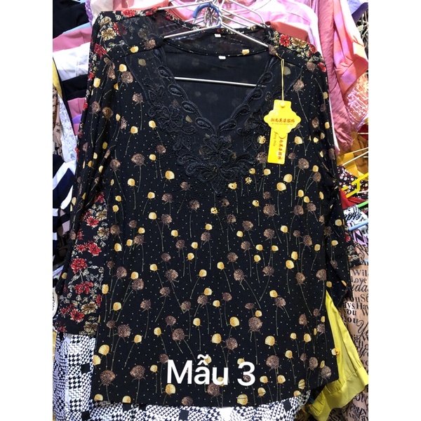 Áo thun voan hoa trung niên cao cấp