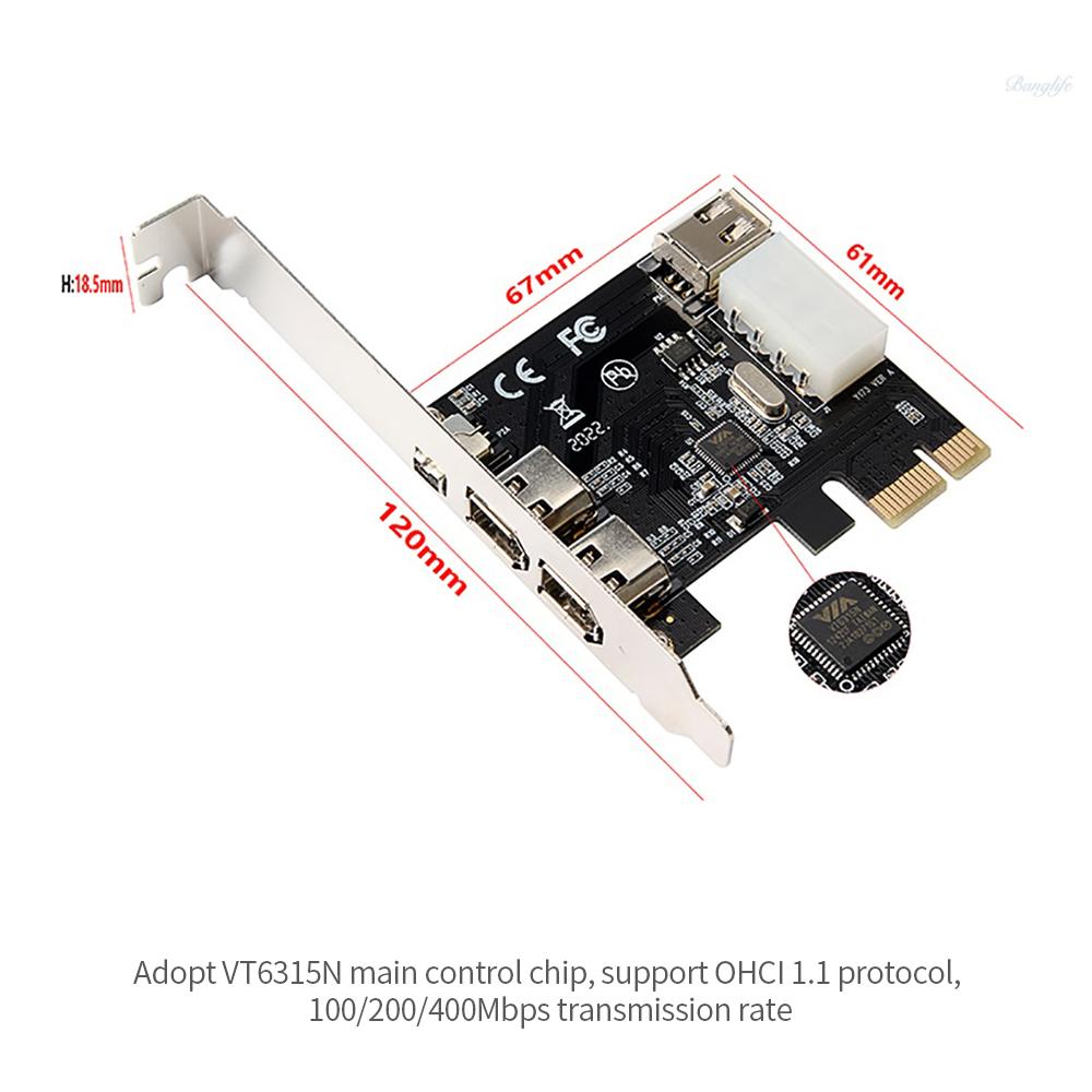 Card Chuyển Đổi Pci-e X1 Sang 3 Cổng 2x1394a 6pin 1x1394a 4pin | BigBuy360 - bigbuy360.vn