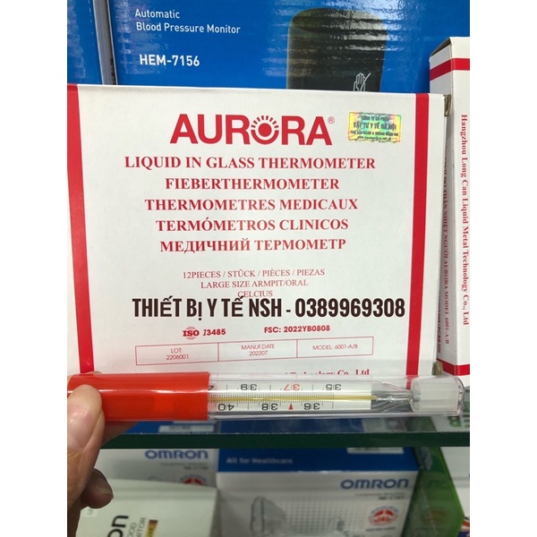 ❤ NHIỆT KẾ THỦY NGÂN AURORA, NHIỆT KẾ THUỶ NGÂN KẸP NÁCH ĐO NHIỆT ĐỘ CƠ THỂ, kẹp nhiệt độ thuỷ ngân AURORA