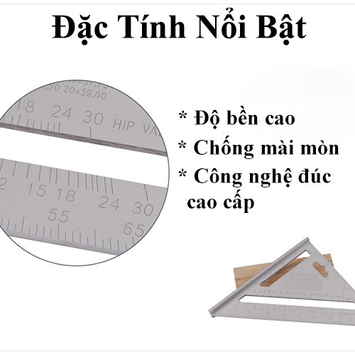 Thước Góc Vuông Eke Hợp Kim Nhôm 7inch Thước Tam Giác Vuông Đo Góc Hợp Kim Nhôm Thợ Mộc