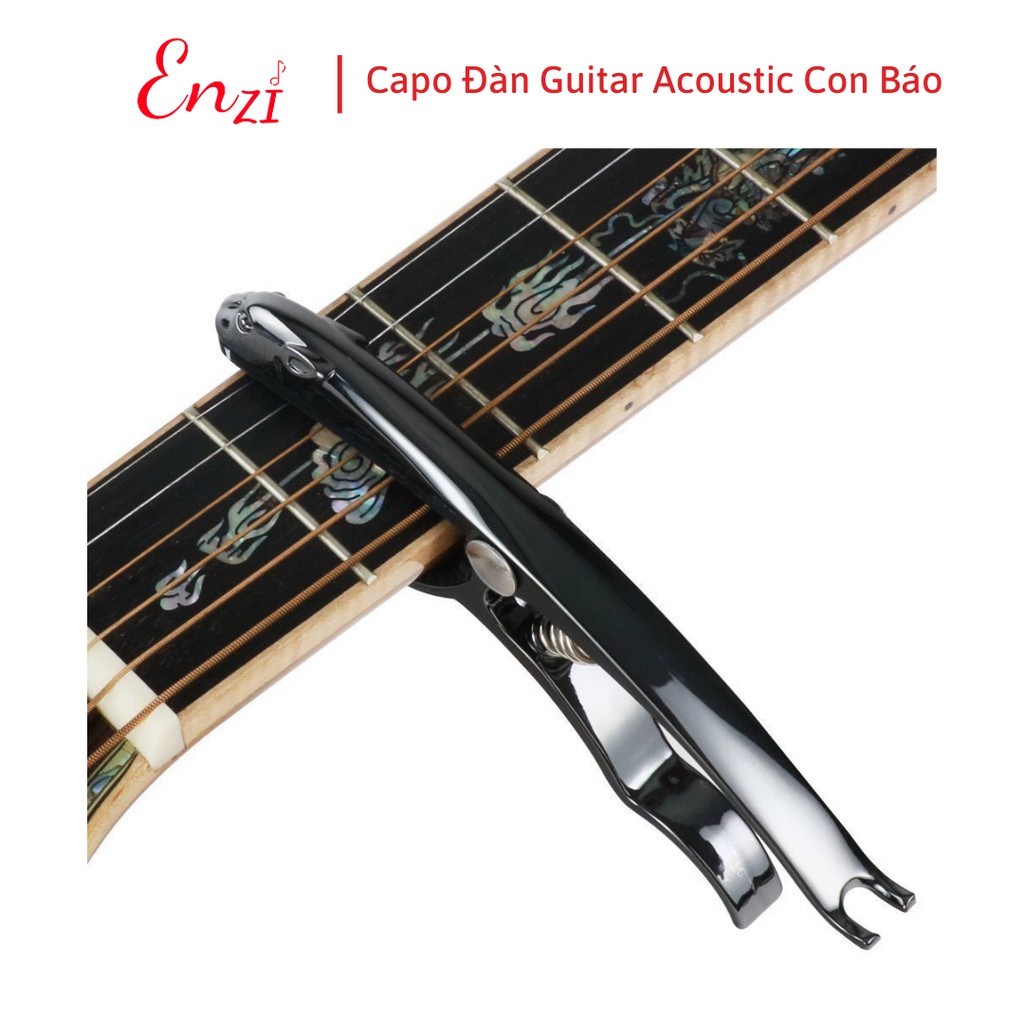 Capo guitar acoustic con báo màu Đồng cao cấp dành cho đàn guitar dây