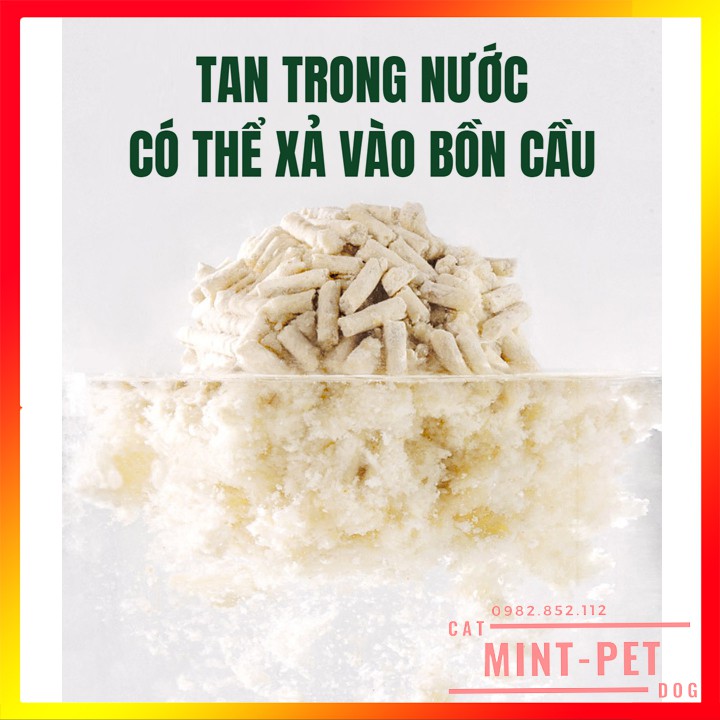 [Mã PET50 giảm 10% - tối đa 50K đơn 250K] Cát Vệ Sinh Đậu Nành Cho Mèo - Cát Mèo Tofu Xả Được Trong Toilet #MintPet