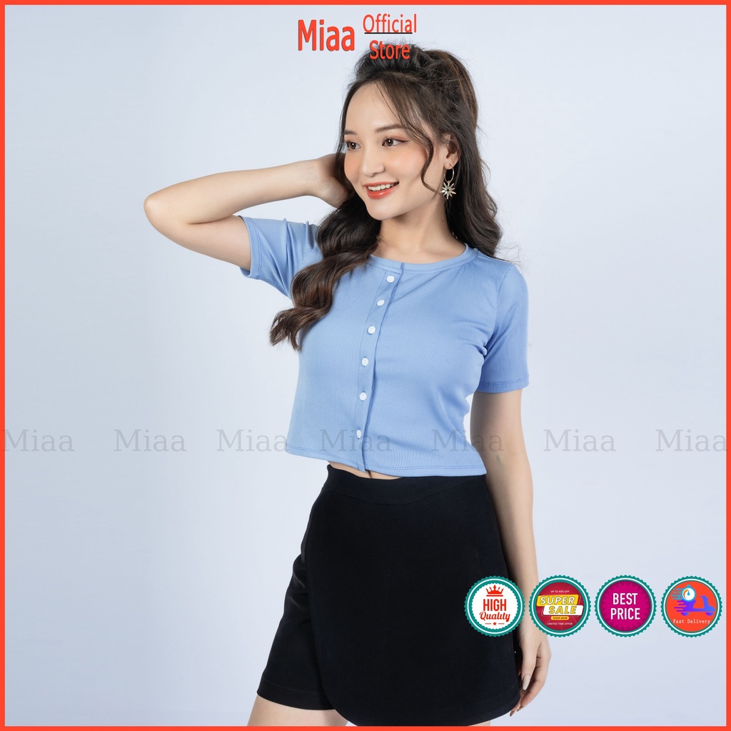 Áo Croptop nữ Tay ngắn ôm body khóa cúc, croptop ngắn tay ,Croptop Nữ Tay ngắn Ulzzang tôn dáng