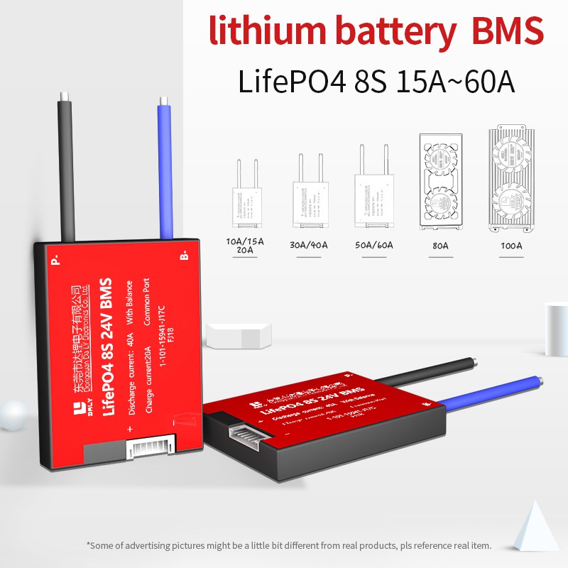 Bảng mạch BMS thông minh Chống nước 8s 24v 29,6v 15A 20A 30A 40A 50A 60A BMS lithium lipo lifepo4 bms cho xe điện sử dụng cho pin lithium