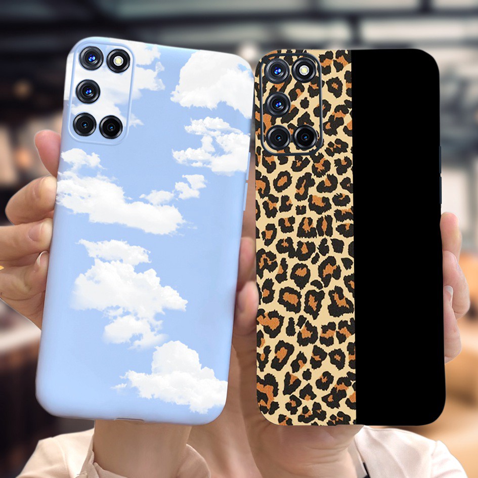 Ốp Điện Thoại Tpu Dẻo Họa Tiết Da Báo & Bầu Trời Màu Sắc Ngọt Ngào Sang Trọng Cho Oppo A52 Cph2069 Oppoa52 A72 A92 2020 4g