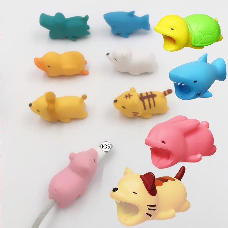 [Mới] Phụ Kiện Bảo Vệ Dây Cáp Chống Gãy Hình Động Vật Cắn Kiểu Mới 16 Kiểu Cho iPhone