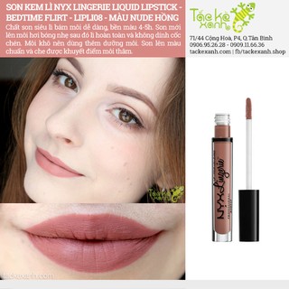 Son kem lì NYX Lingerie - Bedtime Flirt LIPLI08 - Nude Hồng