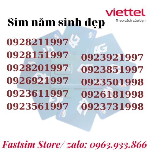 Sim 4G Viettel năm sinh 200x, 199x, 198x số đẹp đăng ký nhiều gói comnbo V120N, V90c, V120Z. Hỗ trợ đăng kí chính chủ